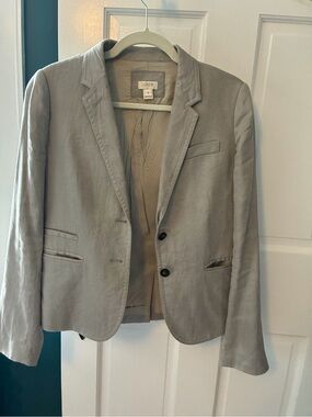 J. Crew Light Gray Women’s Linen-Blend Blazer